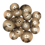 A cluster of brown, marbled Regular Suit Buttons with four holes is displayed on a white background—ideal replacements for your favorite jacket.