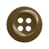 A pack of 12 round brown Work Shirt Buttons with four holes, shown on a white background—perfect replacements for your work shirts.