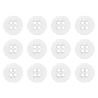 Twelve white Suspender Brace Pant Buttons, each with four holes, are arranged in three rows of four on a white background.