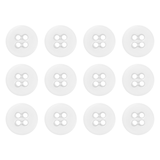 Twelve white Suspender Brace Pant Buttons, each with four holes, are arranged in three rows of four on a white background.