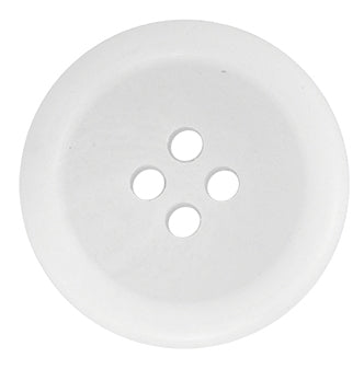 The Regular Suit Buttons are white, round, four-hole suit buttons viewed from above—ideal for replacing lost or damaged buttons.