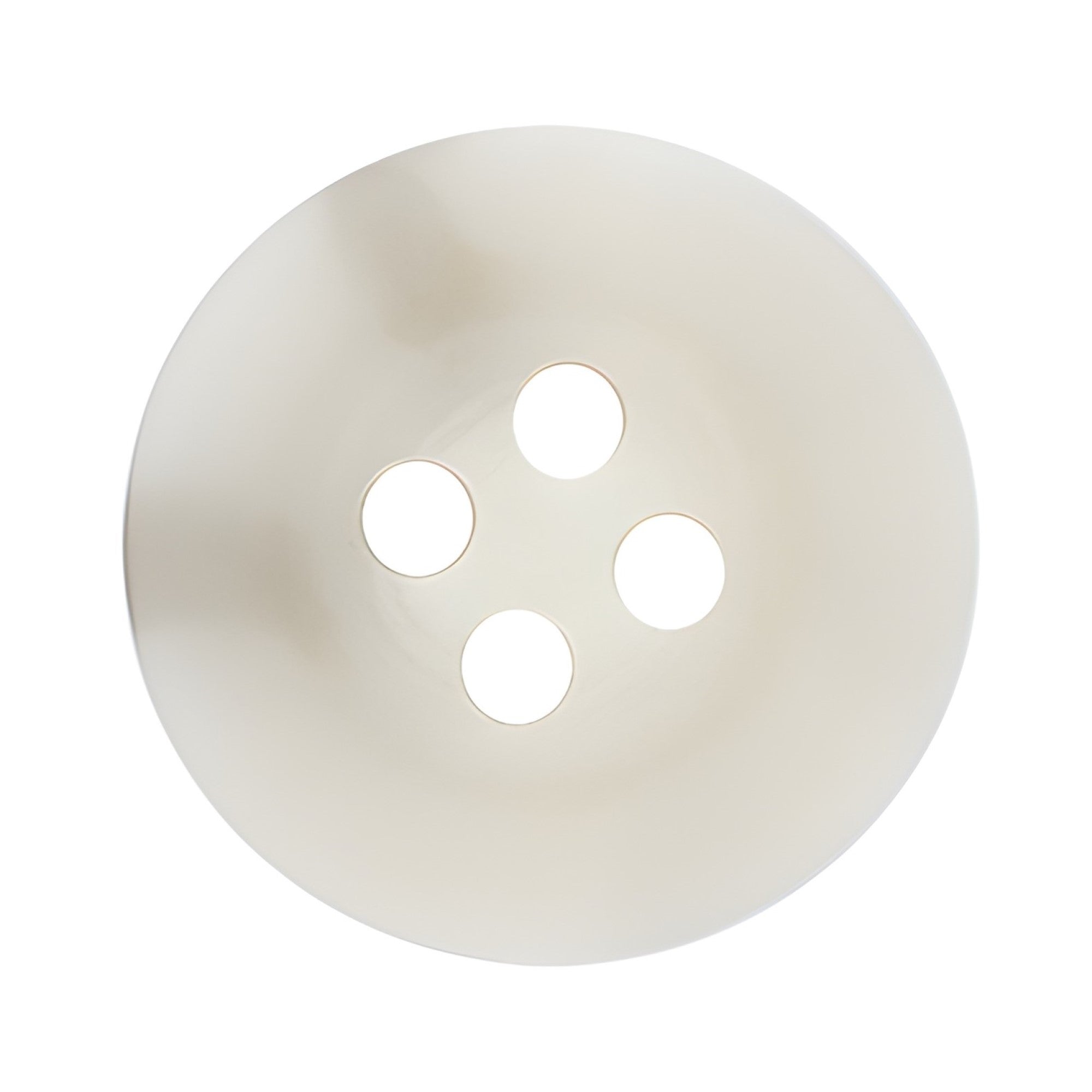 A round, white nylon "Khakis, Chinos and Casual Cotton Pant Button" with four holes viewed from above on a plain background—ideal as a replacement for your favorite pants.