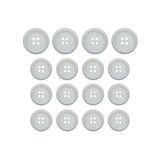 Fifteen Luxury Suit Buttons made from white buffalo bone are arranged in a 4x4 grid pattern on a white background.