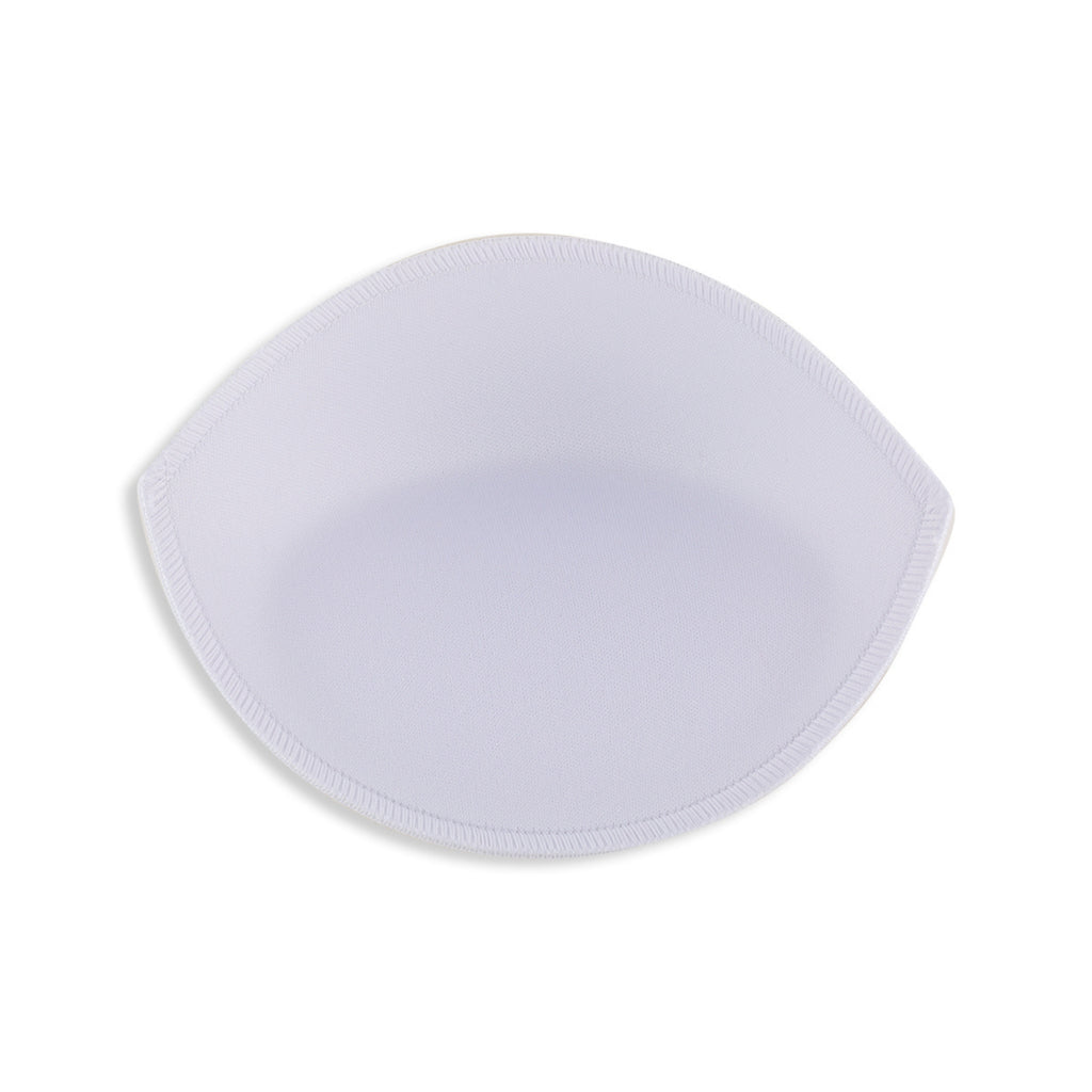 A single white, oval-shaped Padded Bra Cup Insert with stitched edges is shown from above on a white background—perfect for use as a push-up bra insert.