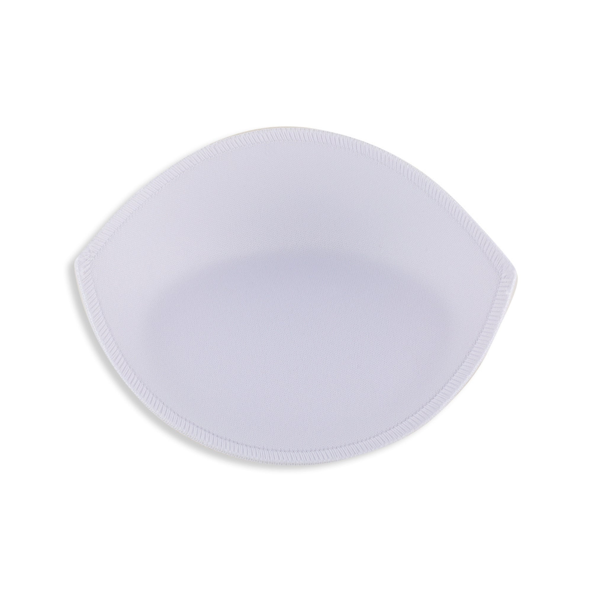 A single white, oval-shaped Padded Bra Cup Insert with stitched edges is shown from above on a white background—perfect for use as a push-up bra insert.