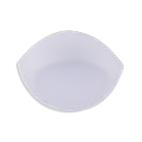 A single white, oval-shaped Padded Bra Cup Insert with stitched edges is shown from above on a white background—perfect for use as a push-up bra insert.