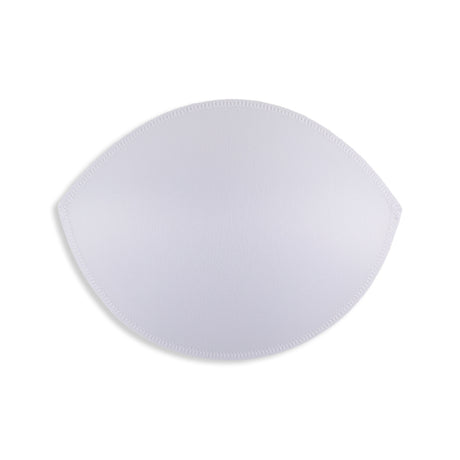 Padded Bra Cup Inserts: White, oval-shaped push-up bra pads with stitched edges, shown on a plain white background.