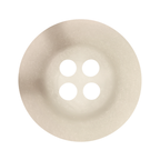 A round, white, four-hole "Khakis, Chinos and Casual Cotton Pant Button" made from durable nylon, displayed on a plain white background.