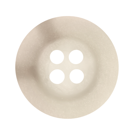 A round, white, four-hole "Khakis, Chinos and Casual Cotton Pant Button" made from durable nylon, displayed on a plain white background.