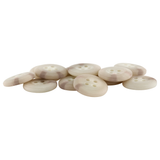 A pile of Khakis, Chinos and Casual Cotton Pant Buttons—beige, four-hole durable nylon—on a white background.