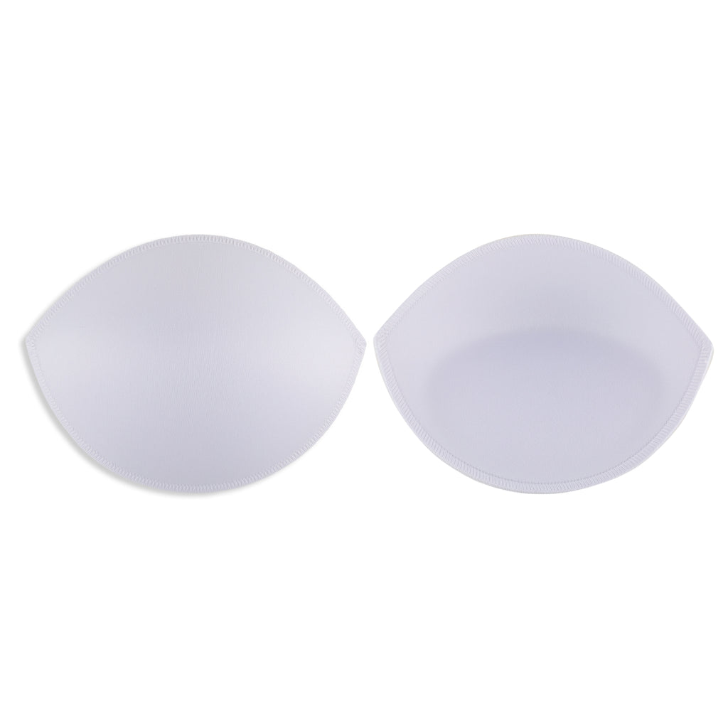 Two Padded Bra Cup Inserts, white and oval-shaped, are displayed side by side on a plain white background.