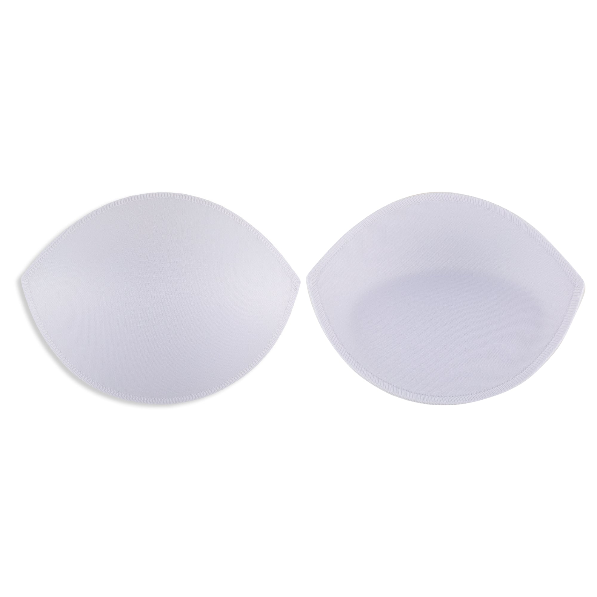 Two Padded Bra Cup Inserts, white and oval-shaped, are displayed side by side on a plain white background.