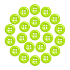 Twenty-two round green Work Shirt Buttons from the 22 Pack, arranged in a circular pattern on a white background to highlight their industrial durability.