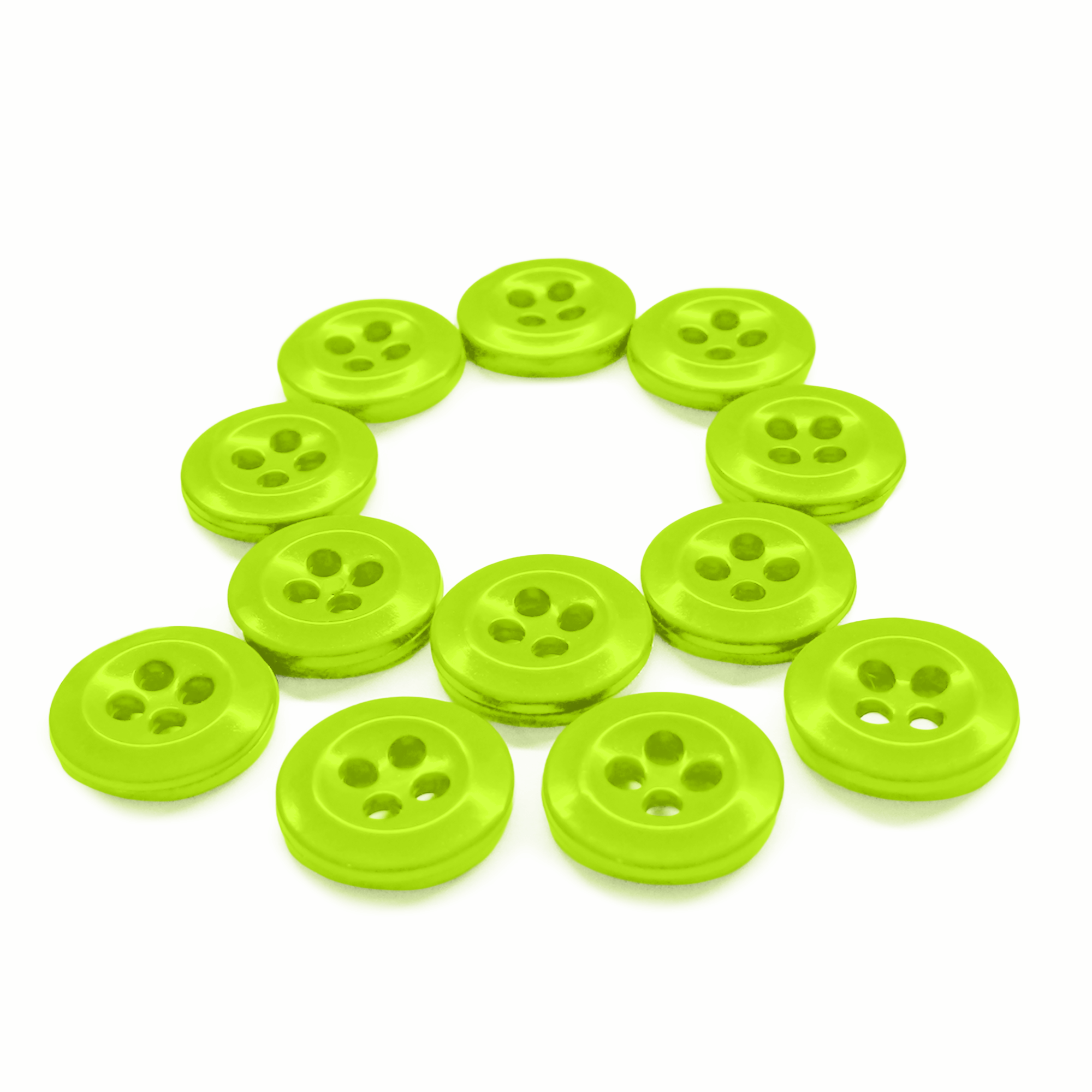 Work Shirt Buttons 12 Pack—twelve durable replacement buttons displayed in a circle on a white background.