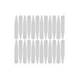Twenty identical vertical Collar Stays, made of gray plastic, are arranged in a grid pattern on a white background.