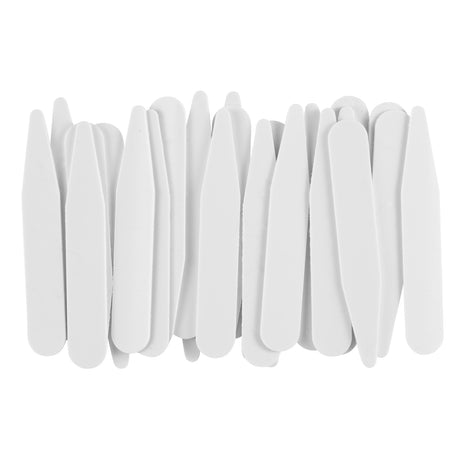 A set of Collar Stays neatly arranged on a white background, designed to provide essential support and maintain the crispness of your shirt collar.