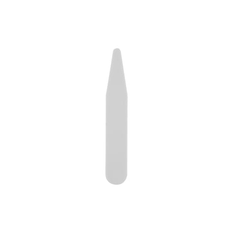 A single Collar Stay in white plastic, ideal for dependable shirt collar support, shown on a simple white background.