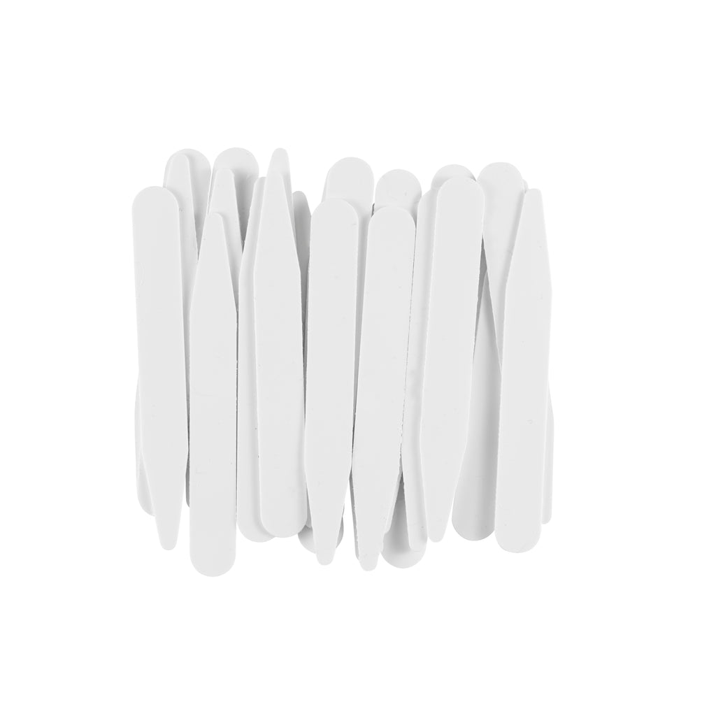 Collar Stays provide precise filing for well-groomed nails with a shape similar to classic collar stays and a sleek white finish.