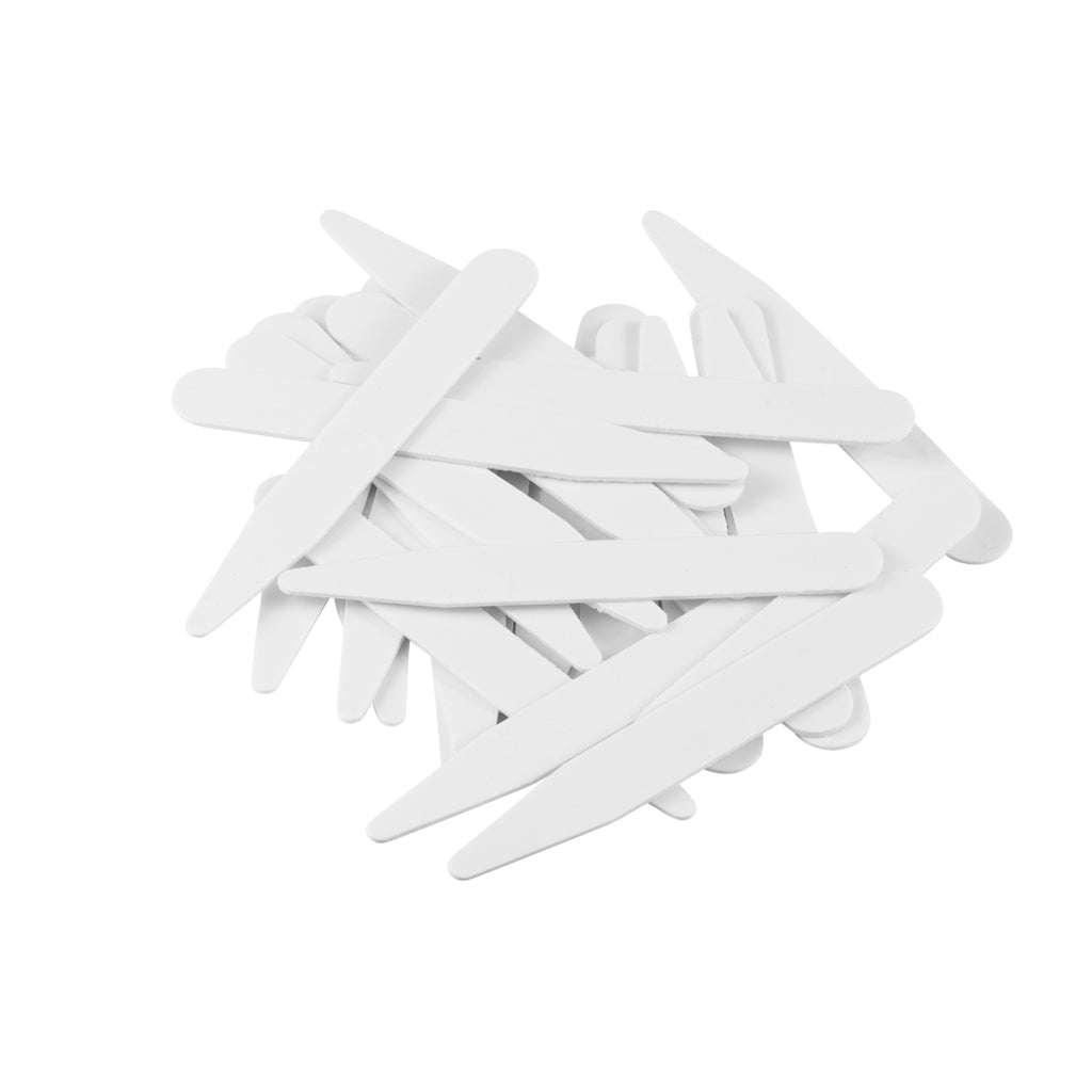 Collar Stays scattered on a white background, ready to keep your shirt collar crisp and supported.