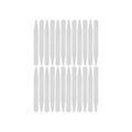 Sixteen gray Collar Stays, shaped like vertical rounded rectangles, are arranged in two rows on a white background.