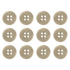 Twelve beige Suspender Brace Pant Buttons with four holes are arranged in a grid on a white background.