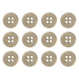 Twelve beige Suspender Brace Pant Buttons with four holes are arranged in a grid on a white background.