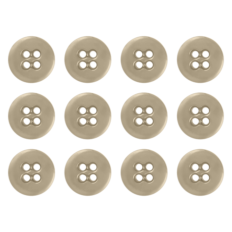 Twelve beige Suspender Brace Pant Buttons with four holes are arranged in a grid on a white background.